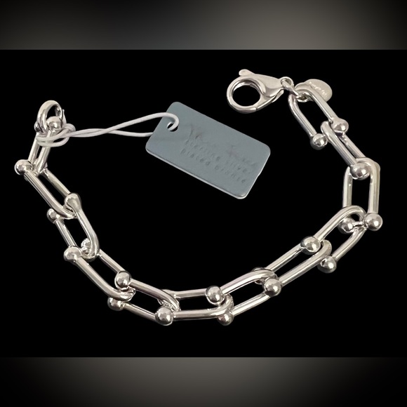 MIA Fiore Sterling Silver Plated Bronze U Link Italy Bracelet New - Picture 6 of 16